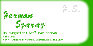 herman szaraz business card